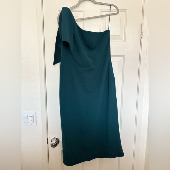 dress the population tiffany one shoulder midi dress New DRESS THE POPULATION Size XS Tiffany One-Shoulder Midi Dress Peacock  Blue